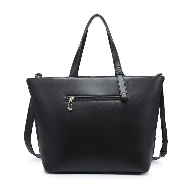 Cocoberry Textured Quilted Tote Bag in grey gallery image 3