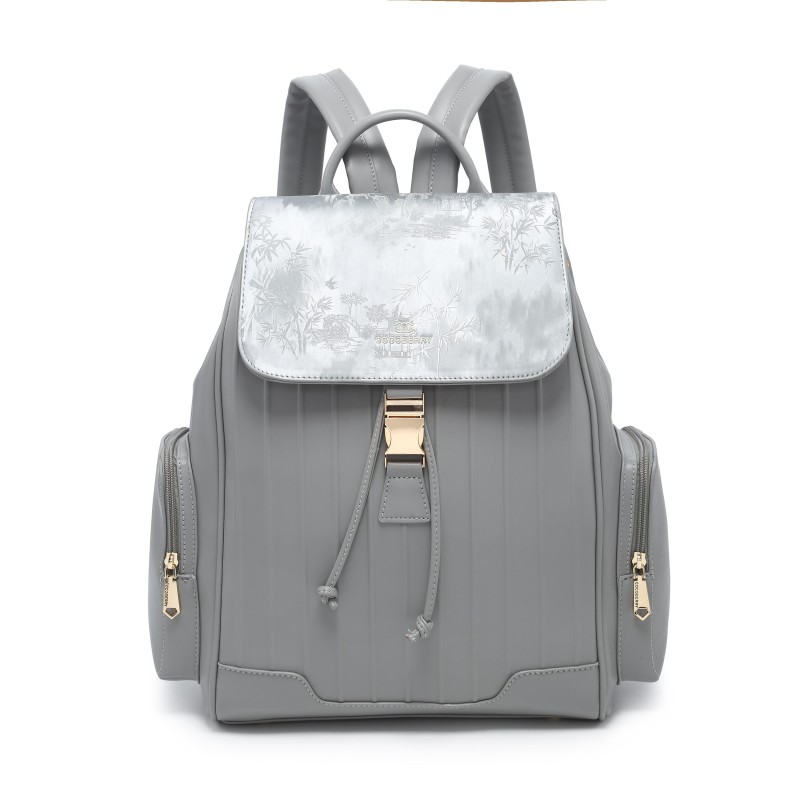 Cocoberry  Stylish Leather studentbag gray
