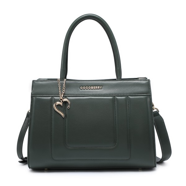 Cocoberry Stylish Leather purse matte dark green