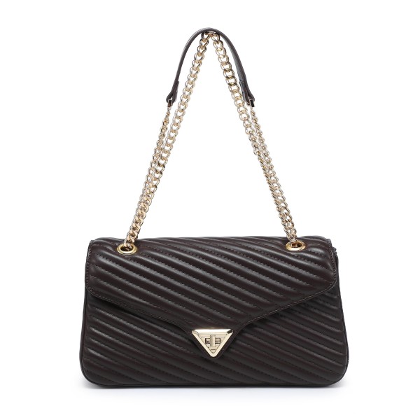 Cocoberry Quilted Chain Shoulder Bag in Dark Coffee gallery image 2